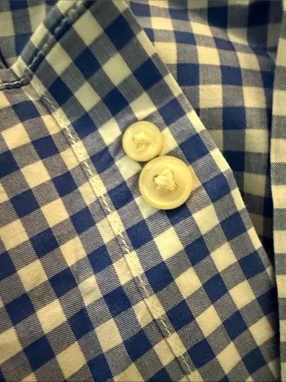 Ralph Lauren Blue & White Gingham Button-Down Shirt